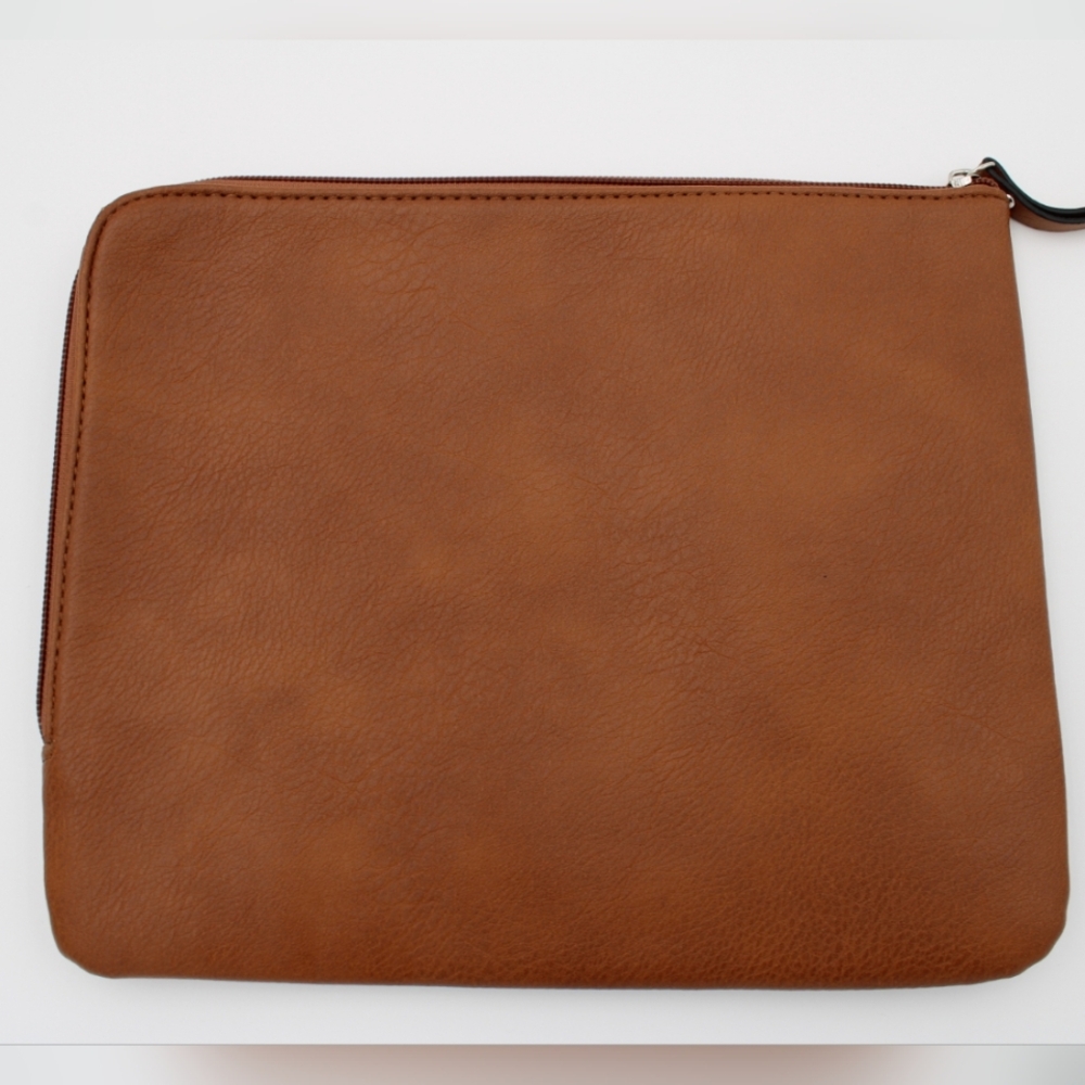 SevenDay Lifestyle Vegan Leather Pouch Clutch Bag – Tan Brown - Picture 1 of 5
